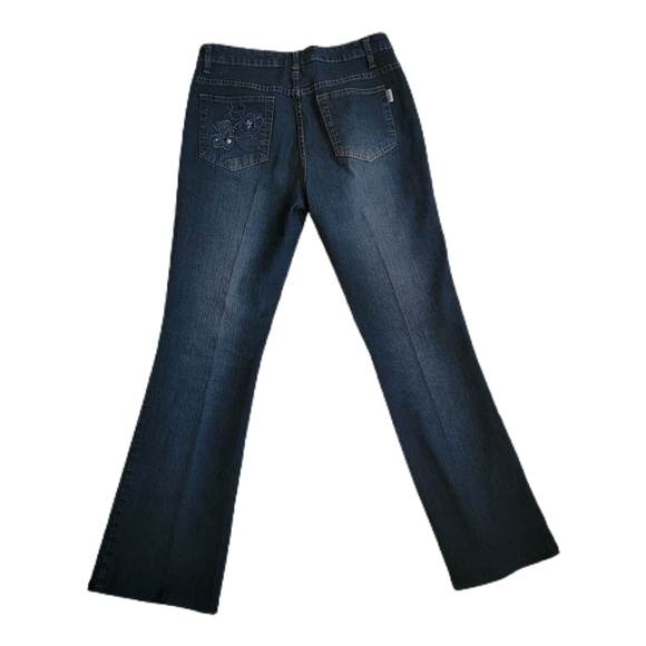 Vintage Daniel Original Jeans Women's Size 11/12 Embroidered Blue Floral - Picture 3 of 7